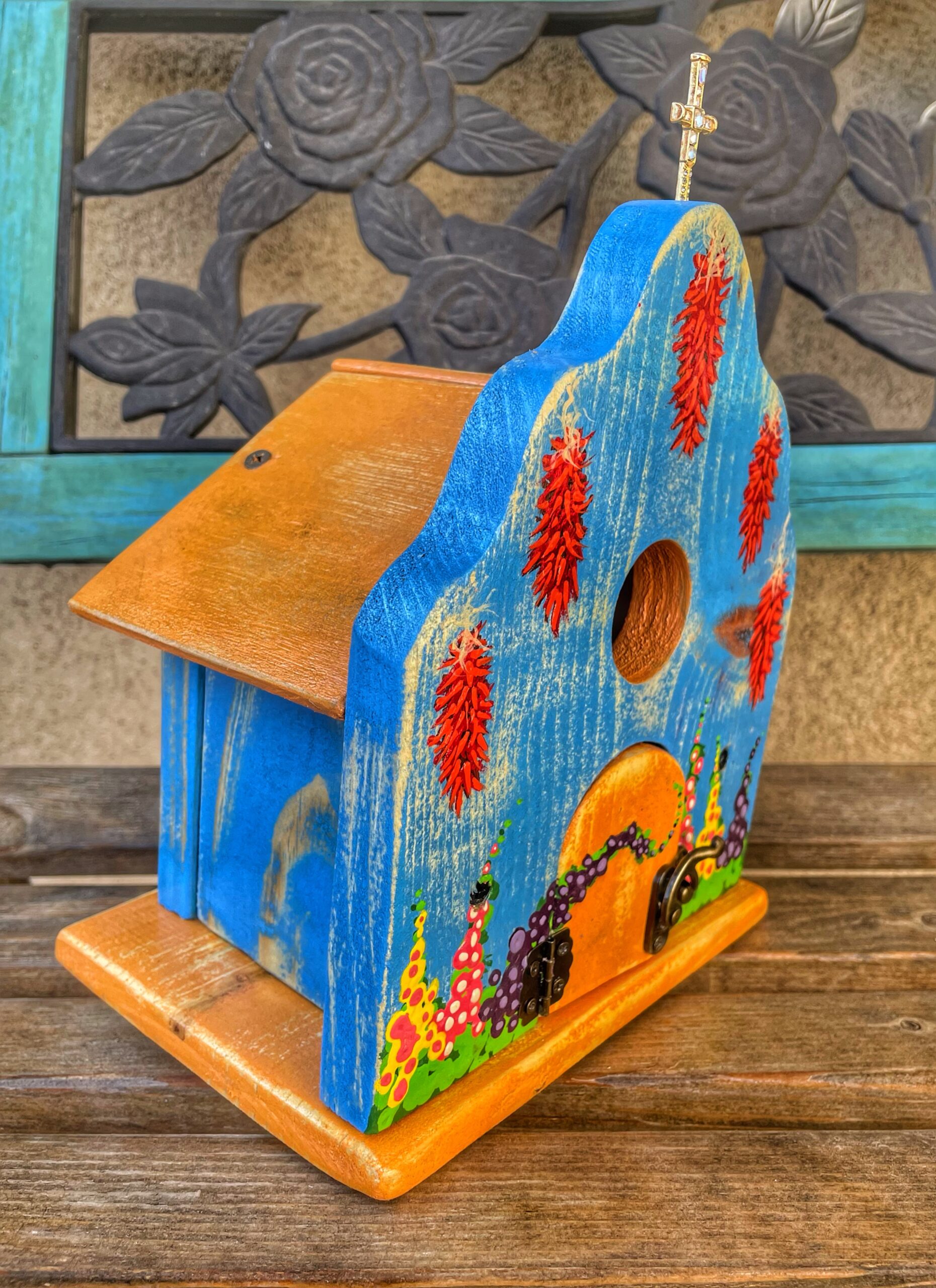 Pitched Roof Mission Church Birdhouse - Rustic Muse of NM